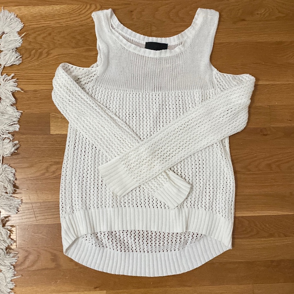 Solemio white crochet top